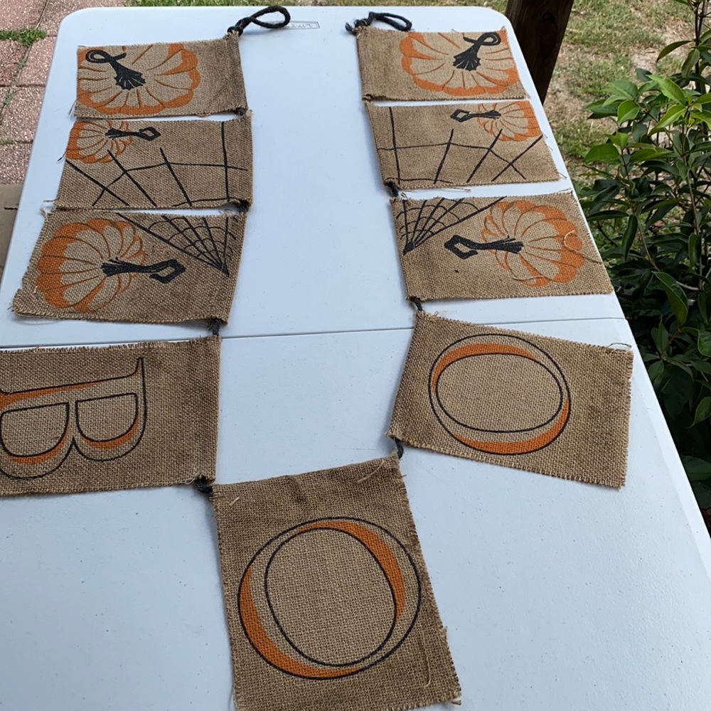 Pottery Barn Burlap Boo Pumpkin Banner Rustic Styling🎃👻